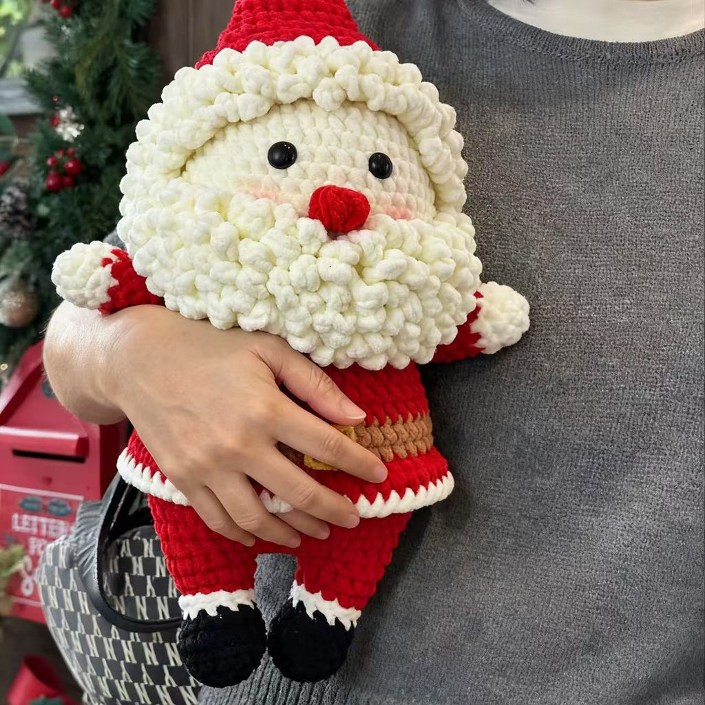 Large Handcrafted Crochet Santa Claus - Giant Soft Plush Holiday Decor Handmade Knit Doll Ideal Christmas Gift for Family & Friends