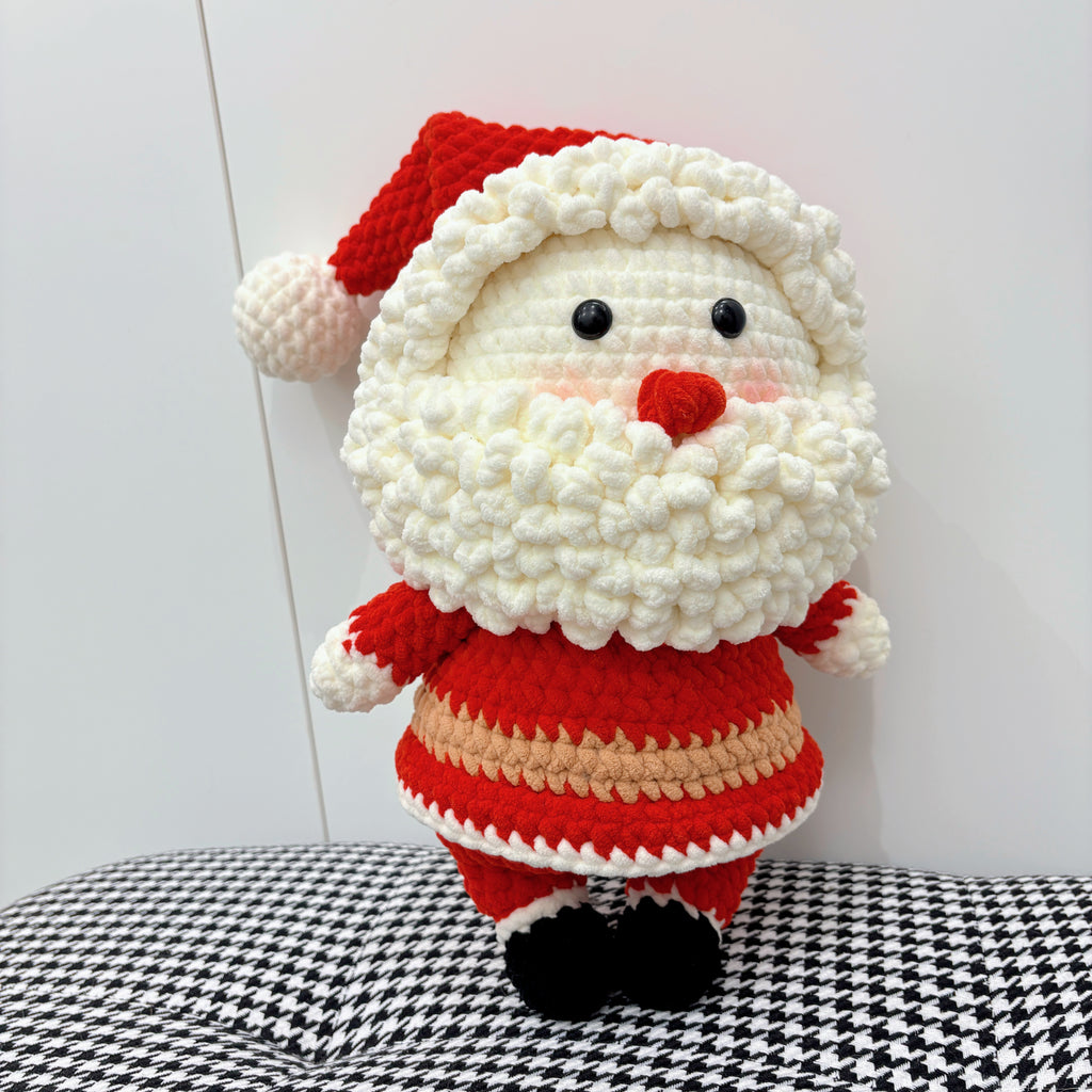 Large Handcrafted Crochet Santa Claus - Giant Soft Plush Holiday Decor Handmade Knit Doll Ideal Christmas Gift for Family & Friends