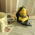 Handmade Crochet Two-Tone Royal Frog Plushie (10cm) | Removable Gold Crown & Accessories | Keychain Kit Included (Decor/Bag Charm)